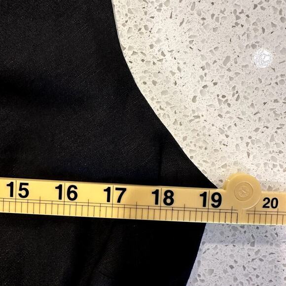 Chico's Black Wide Strap Linen Blend Sleeveless Midi Dress Size 2  Resort - Picture 6 of 7